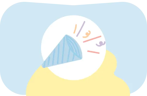 Illustration of a blue party popper releasing colorful streamers against a light blue and yellow background.