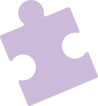 Single lavender-colored jigsaw puzzle piece with five connectors and slots.