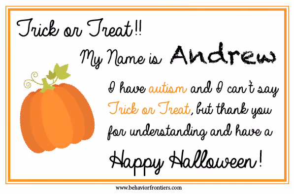 New Tools for an Autism Friendly Halloween — Behavior Frontiers