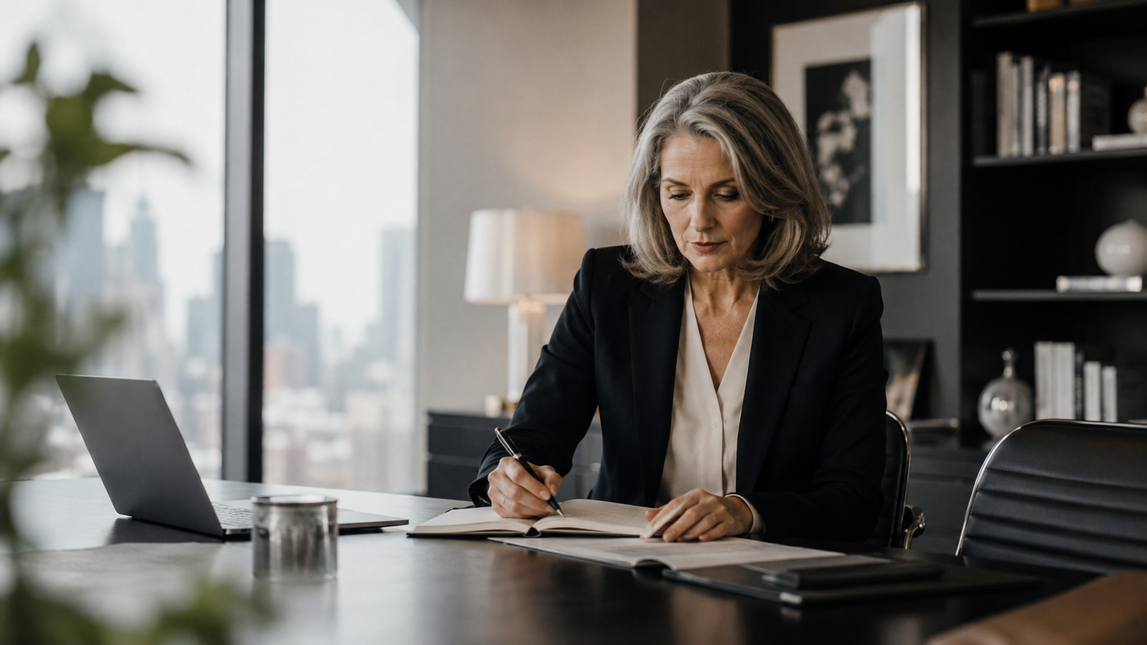 Executive working with a coach in a focused session, building resilience and utilizing neuroscience-backed performance tools.