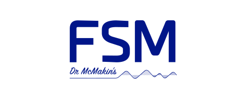FSM logo with blue uppercase letters and a stylized blue wave design underneath.