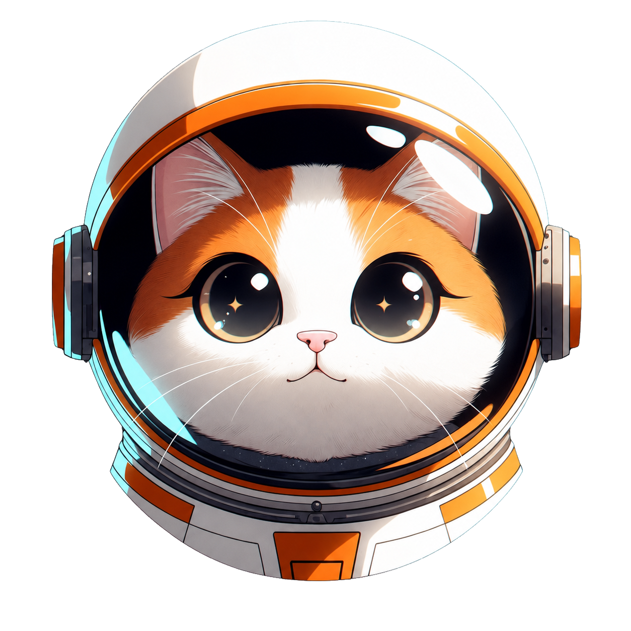 Star Kitty mascot in a white and orange astronaut helmet