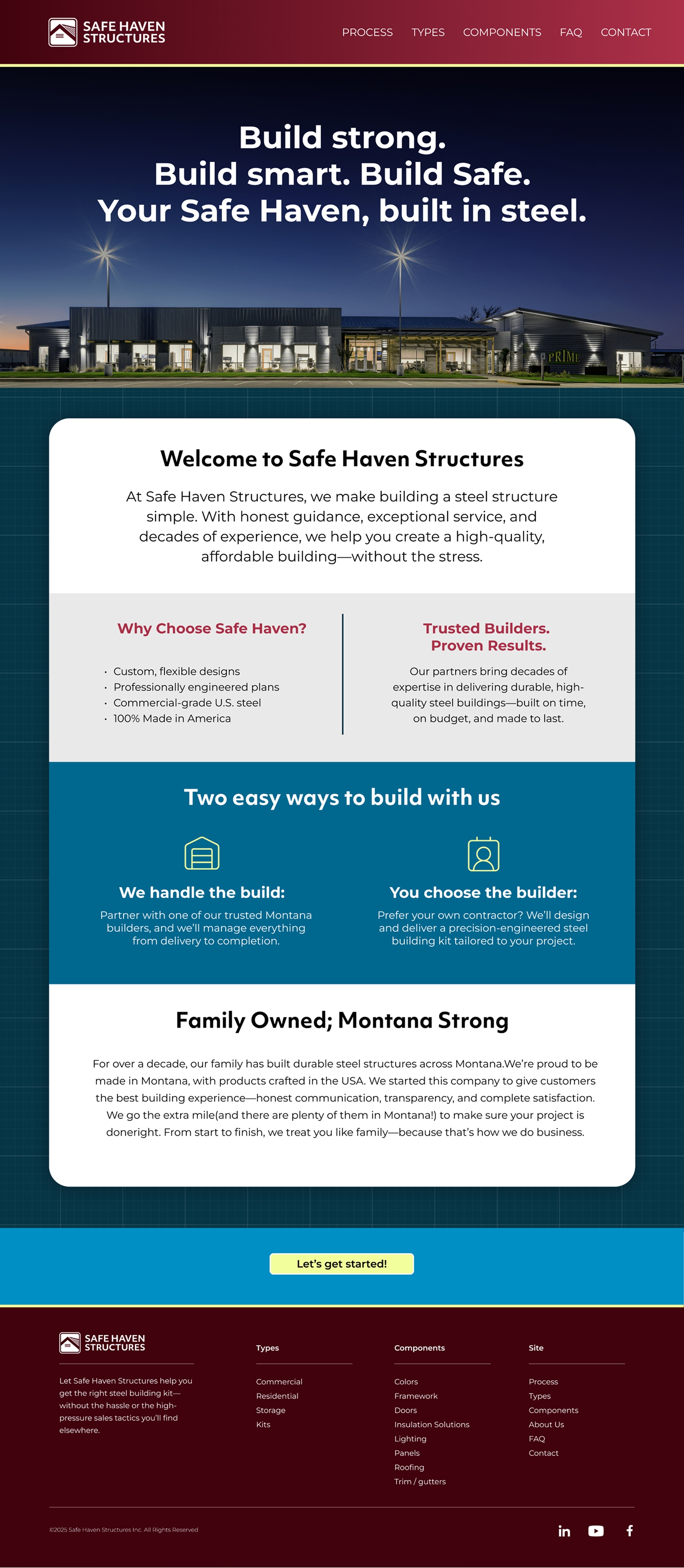 Client Work - SafeHaven Structures - Website Design