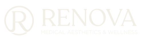 Renova Medical Aesthetics & Wellness logo with an intertwined R inside a circle.