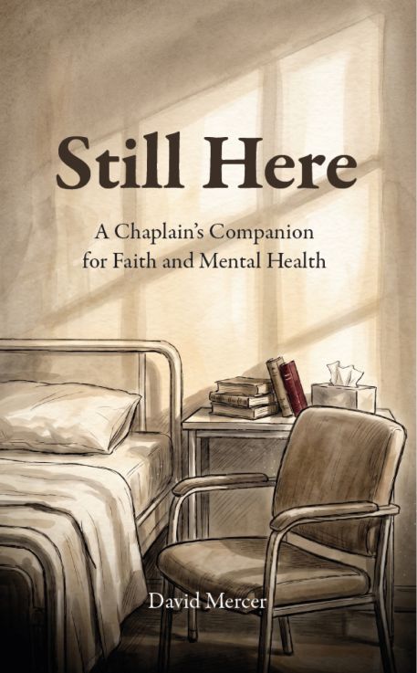 A book cover for "Wounded Hope: Finding God When Your Story Breaks" by David Mercer, featuring a watercolor illustration of two open, scarred palms being gently held by another pair of hands.