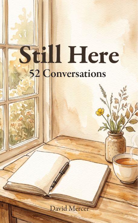 A book cover for "Wounded Hope: Finding God When Your Story Breaks" by David Mercer, featuring a watercolor illustration of two open, scarred palms being gently held by another pair of hands.