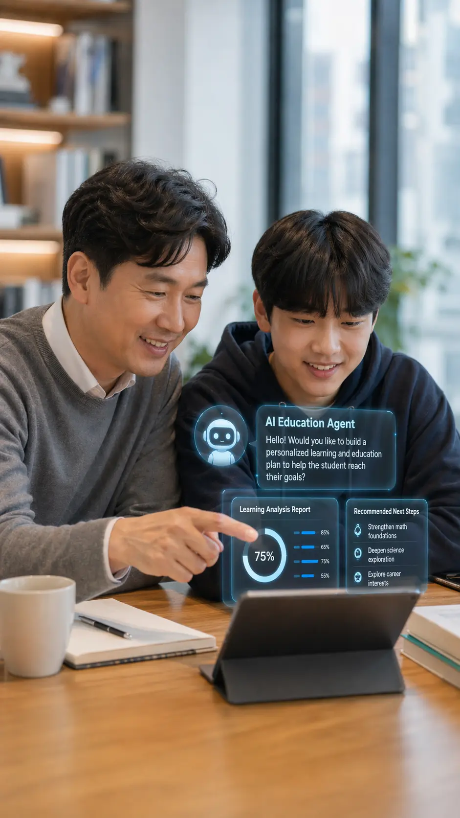 Parent and student using EduviXor AI Agent for simple academic insights
