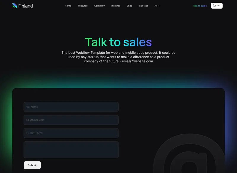 Saas Webflow Template - Finland - Designed by Azwedo.com and Wedoflow.com