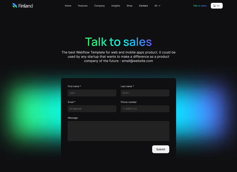 Saas Webflow Template - Finland - Designed by Azwedo.com and Wedoflow.com