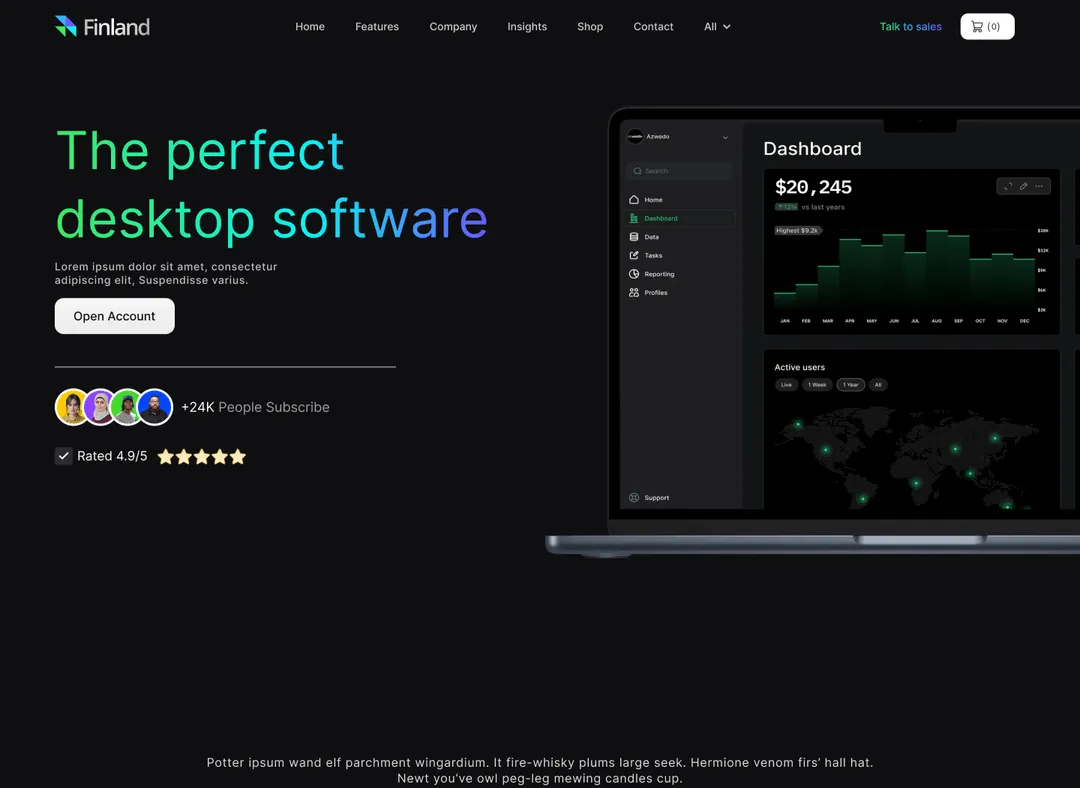 Saas Webflow Template - Finland - Designed by Azwedo.com and Wedoflow.com