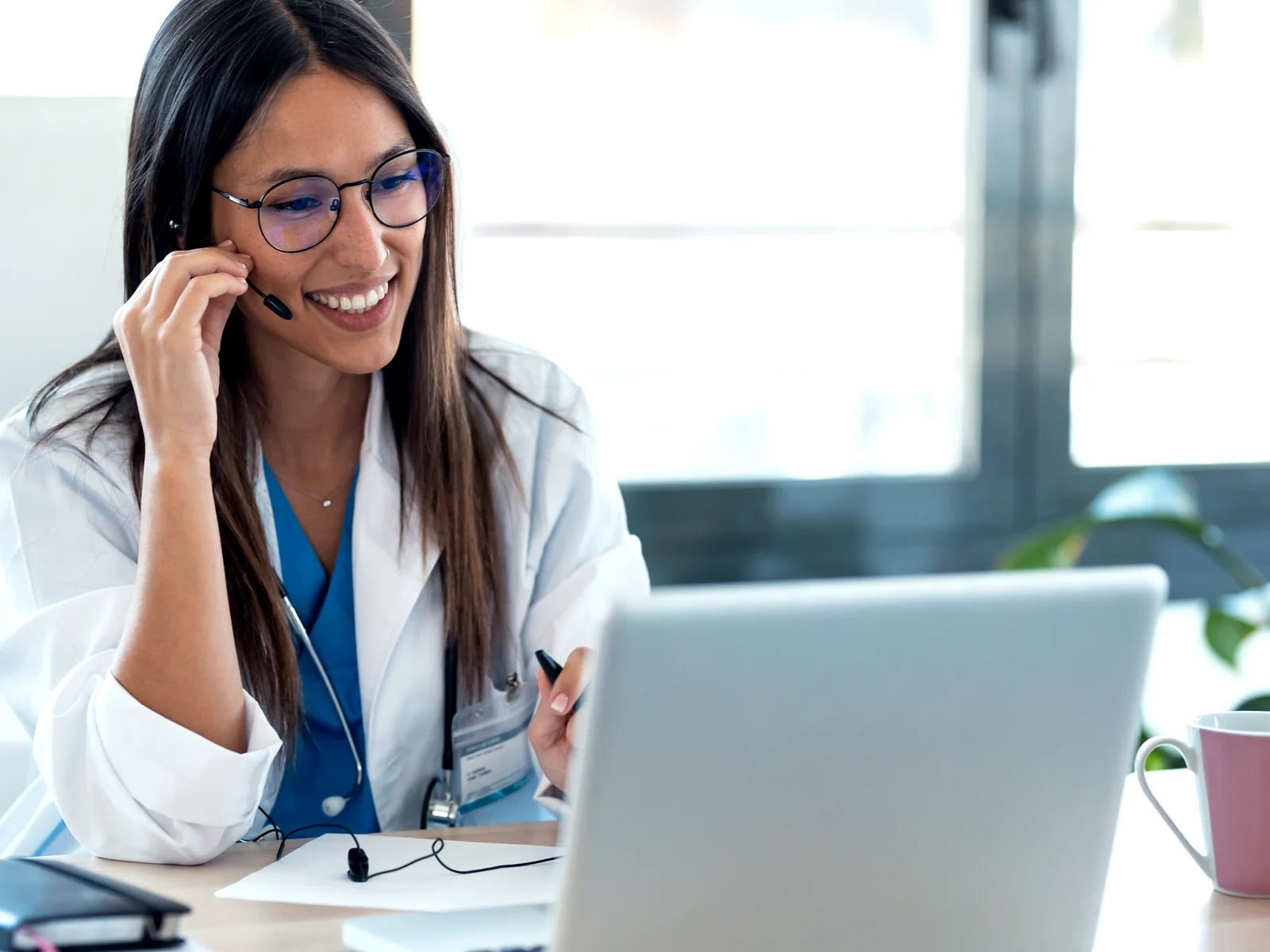 Licensed clinician reviewing a patient's medical history for GLP-1 treatment eligibility