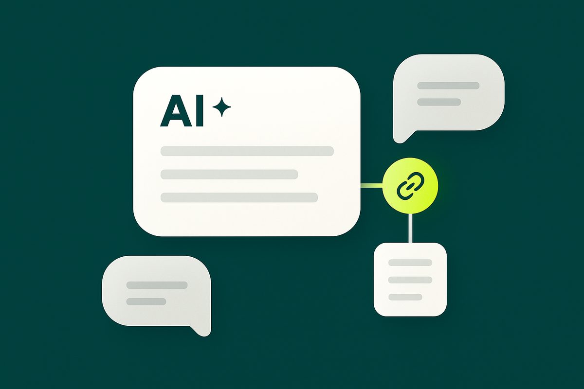 A website being pulled into an AI chat answer as a cited source