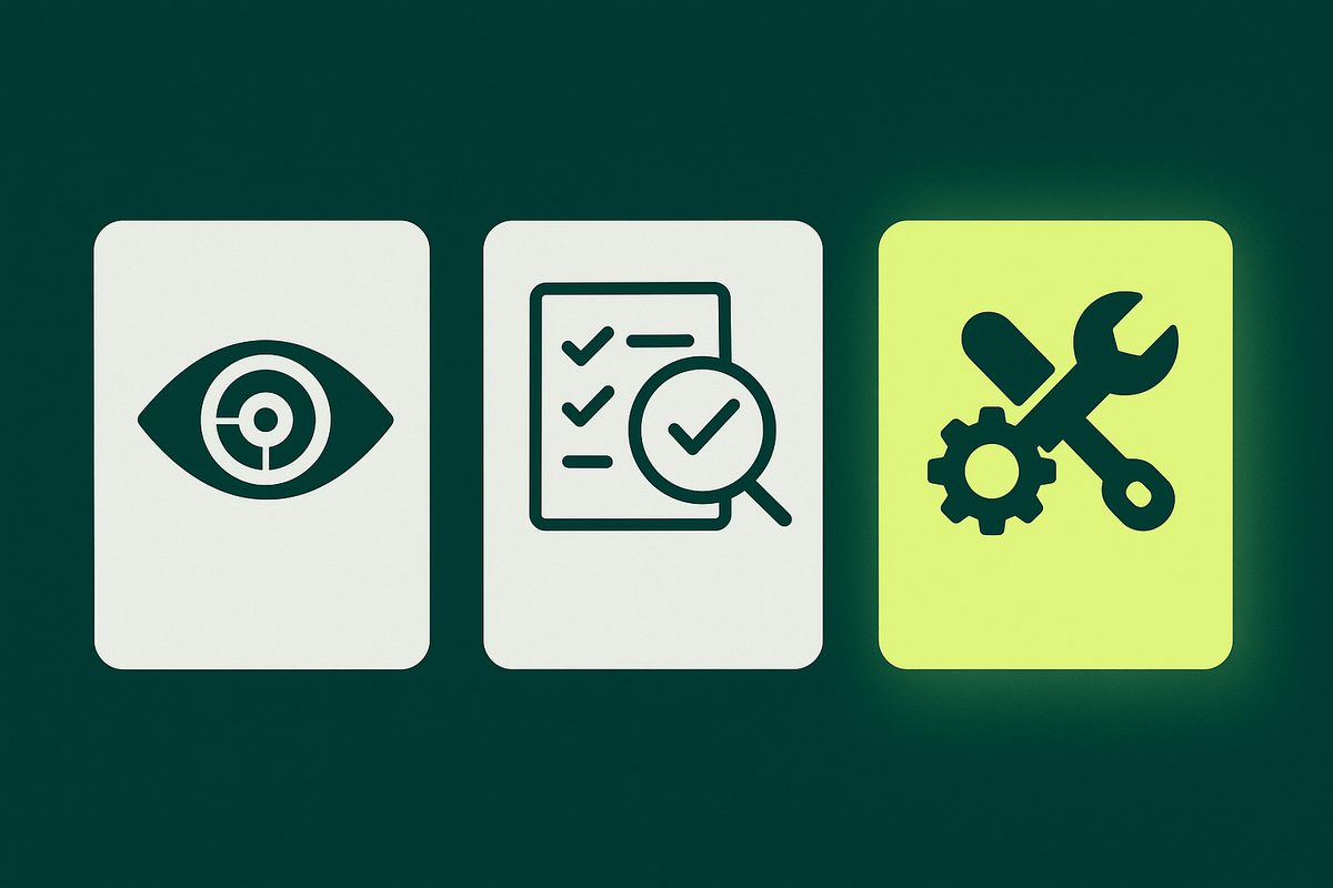 Three categories of GEO and AEO tools: monitoring, auditing, and execution
