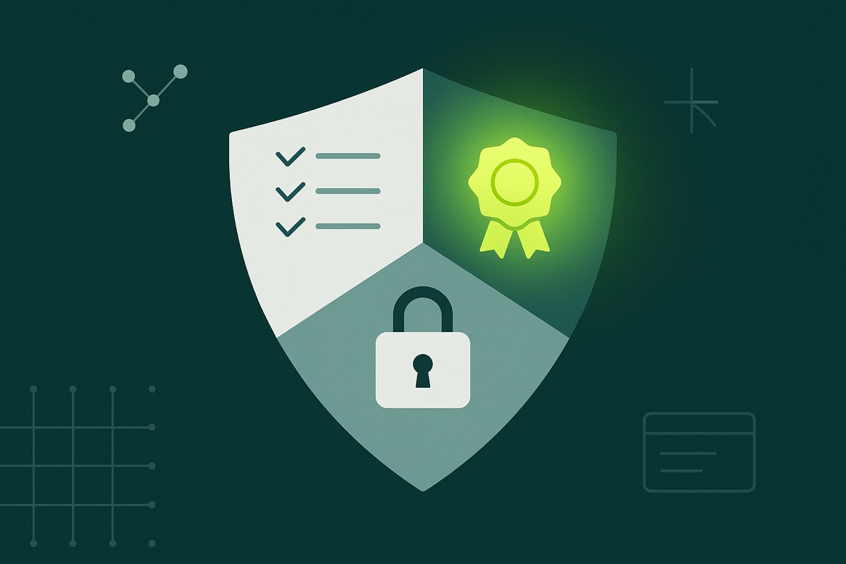 LMS compliance requirements shown as three separate pillars - SCORM tracking, HIPAA security, and CE credit accreditation