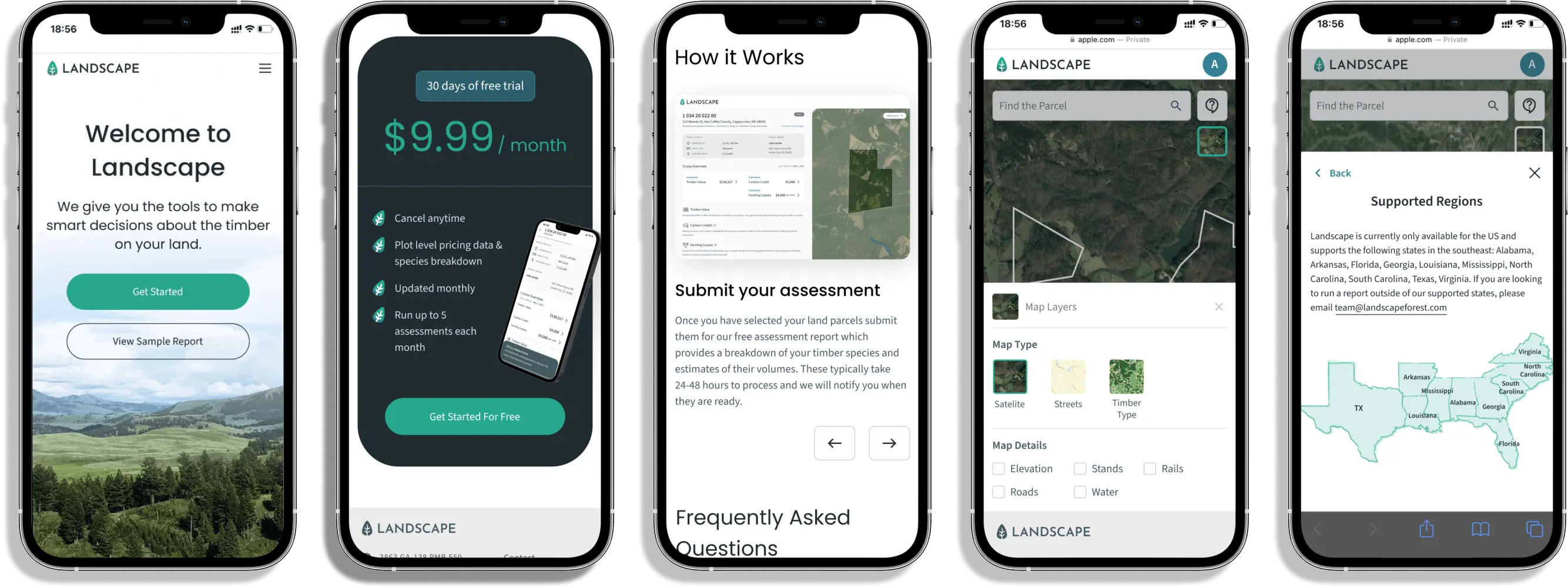 Landscape App features