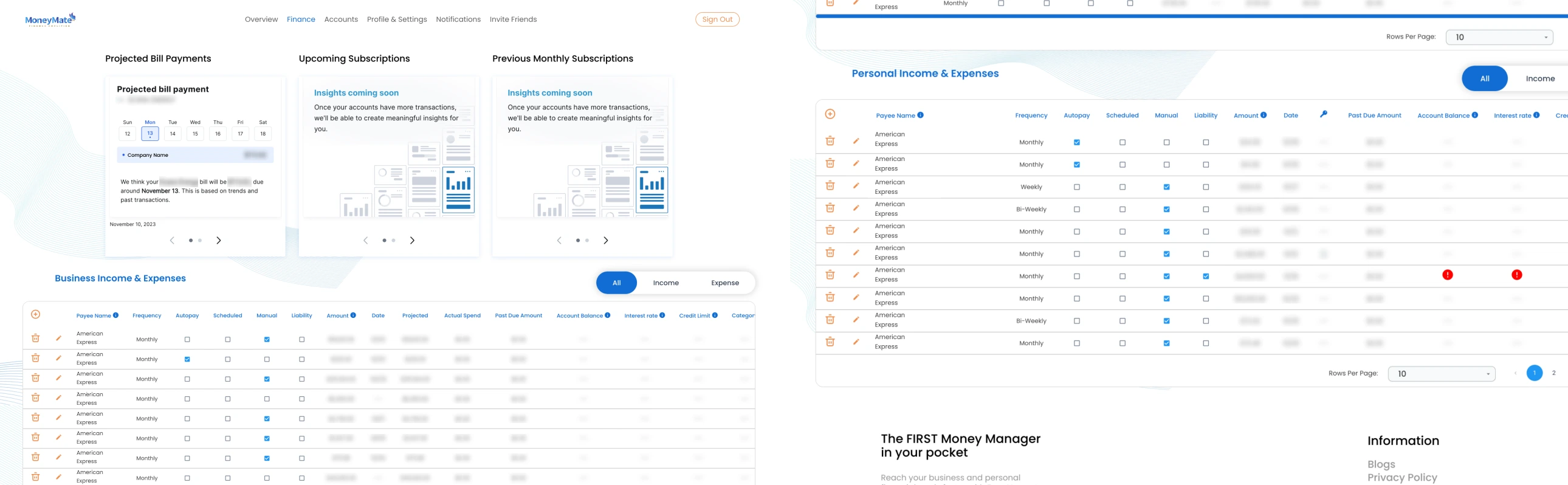 Epoc Harvest income and expense module banner