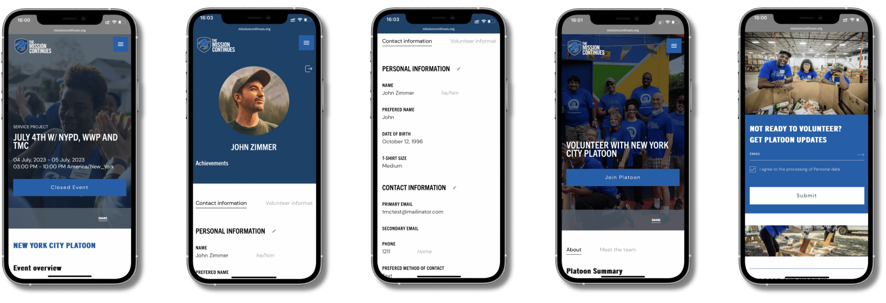 Mission Continues responsive design
