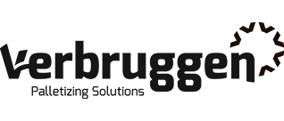 Verbruggen company logo with the tagline 'Palletizing Solutions' and a gear-like design.