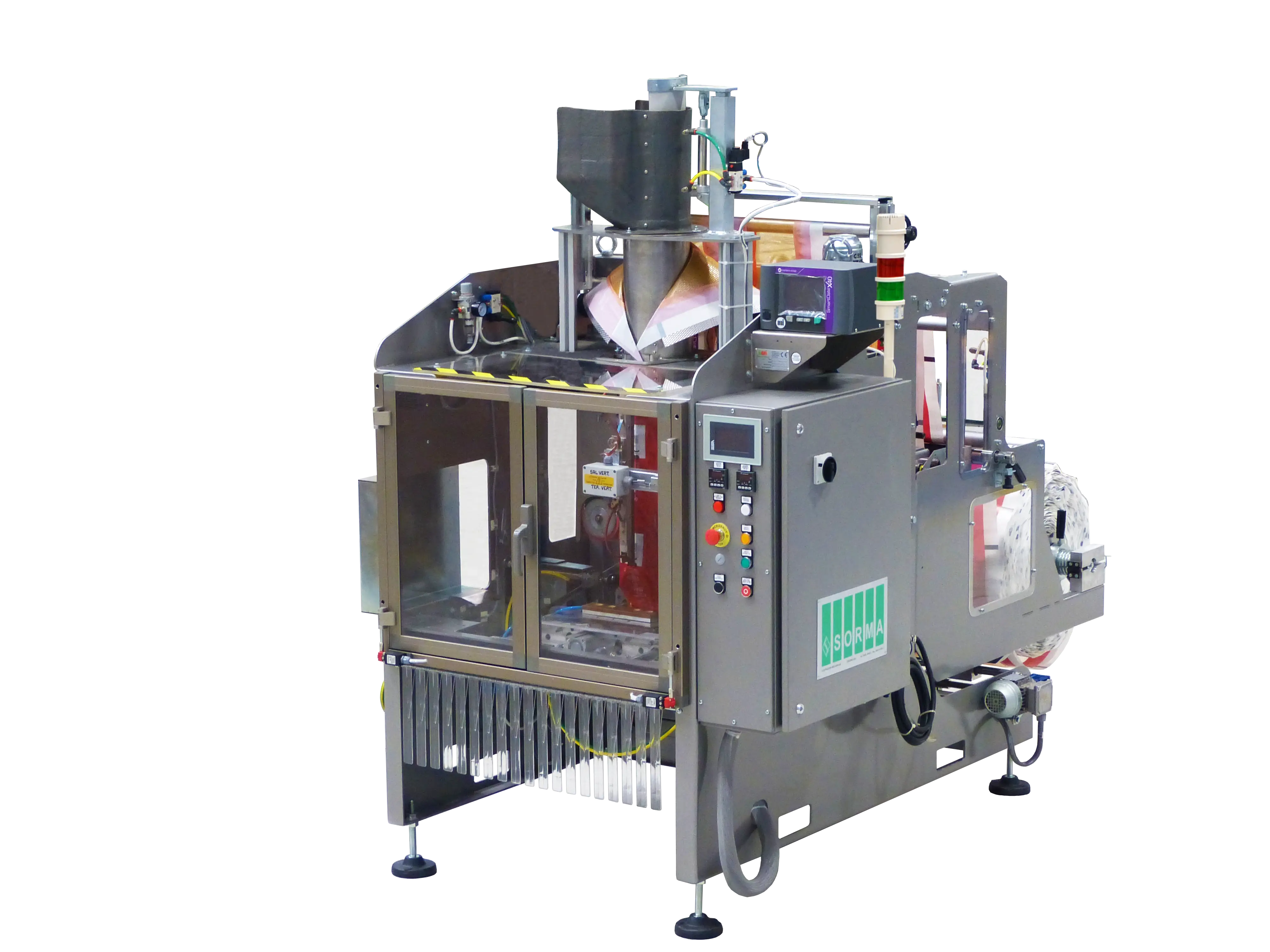 Automatic net bagging machine with carry handle