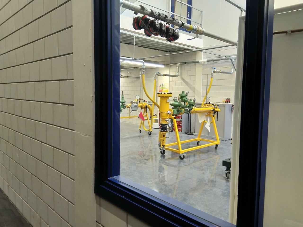 Praktijklokaal voor gasinstallaties in opleidingscentrum Eindhoven