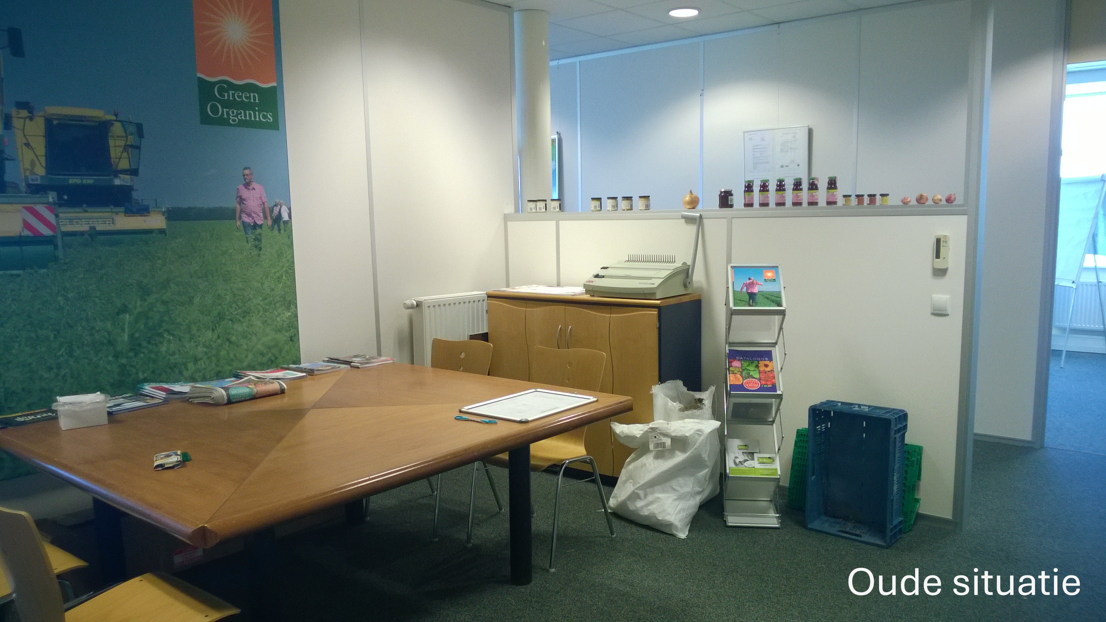 Open koffieruimte in het kantoor van Green Organics