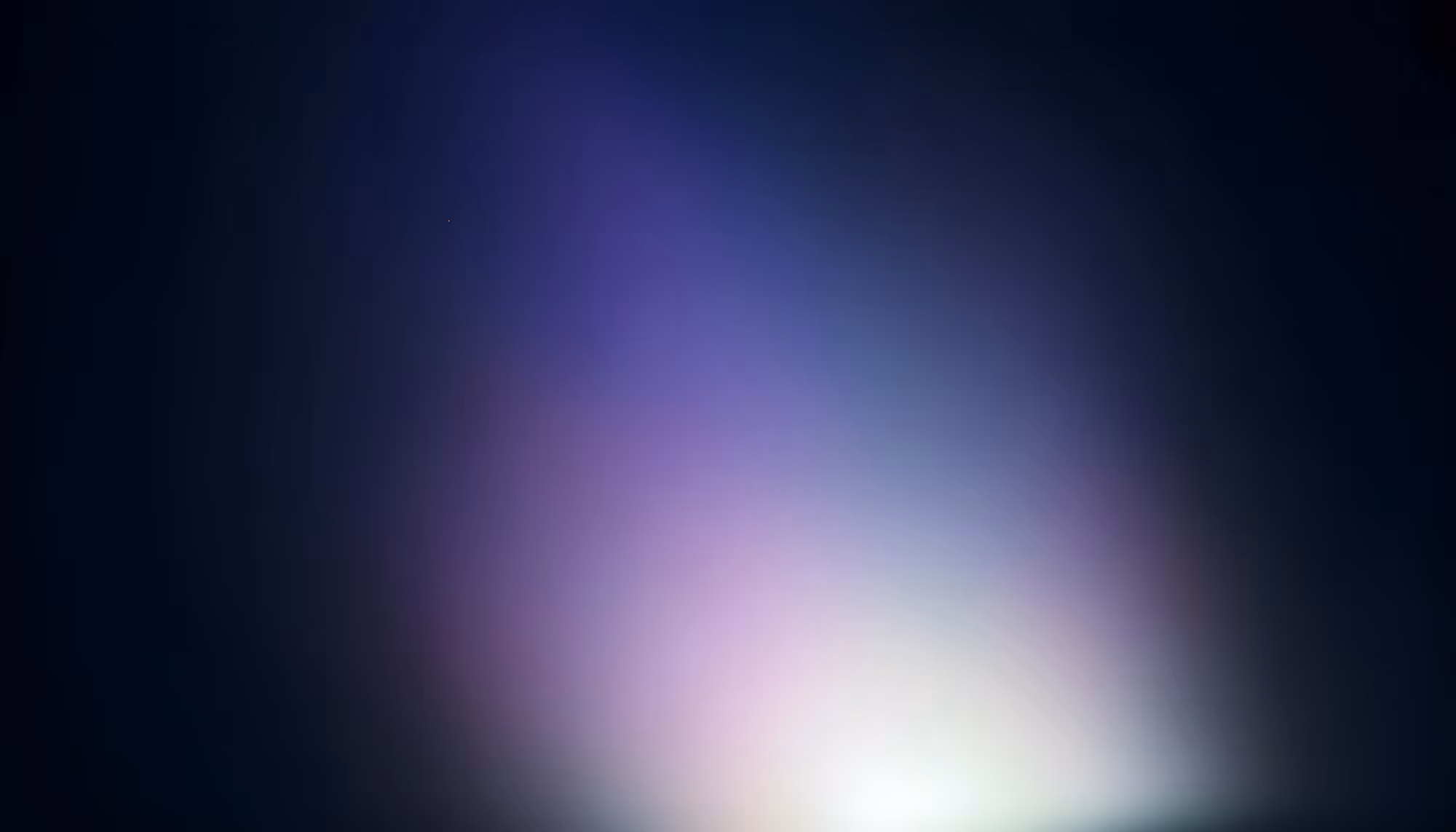 Abstract gradient background transitioning from deep navy blue at the edges to a soft glowing blend of purple, lavender, and white light concentrated in the lower center of the image.
