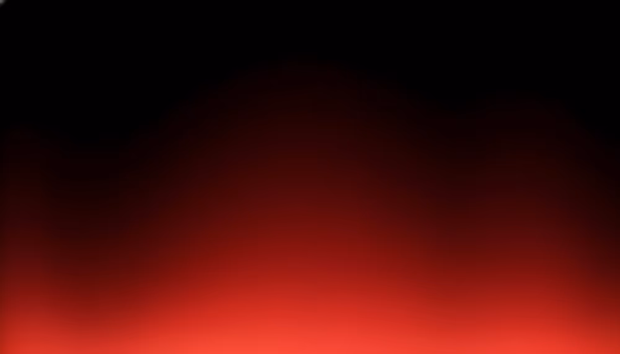 Dark gradient background transitioning from black at the top to deep crimson red at the bottom, with a brighter red glow concentrated in the lower center of the image.