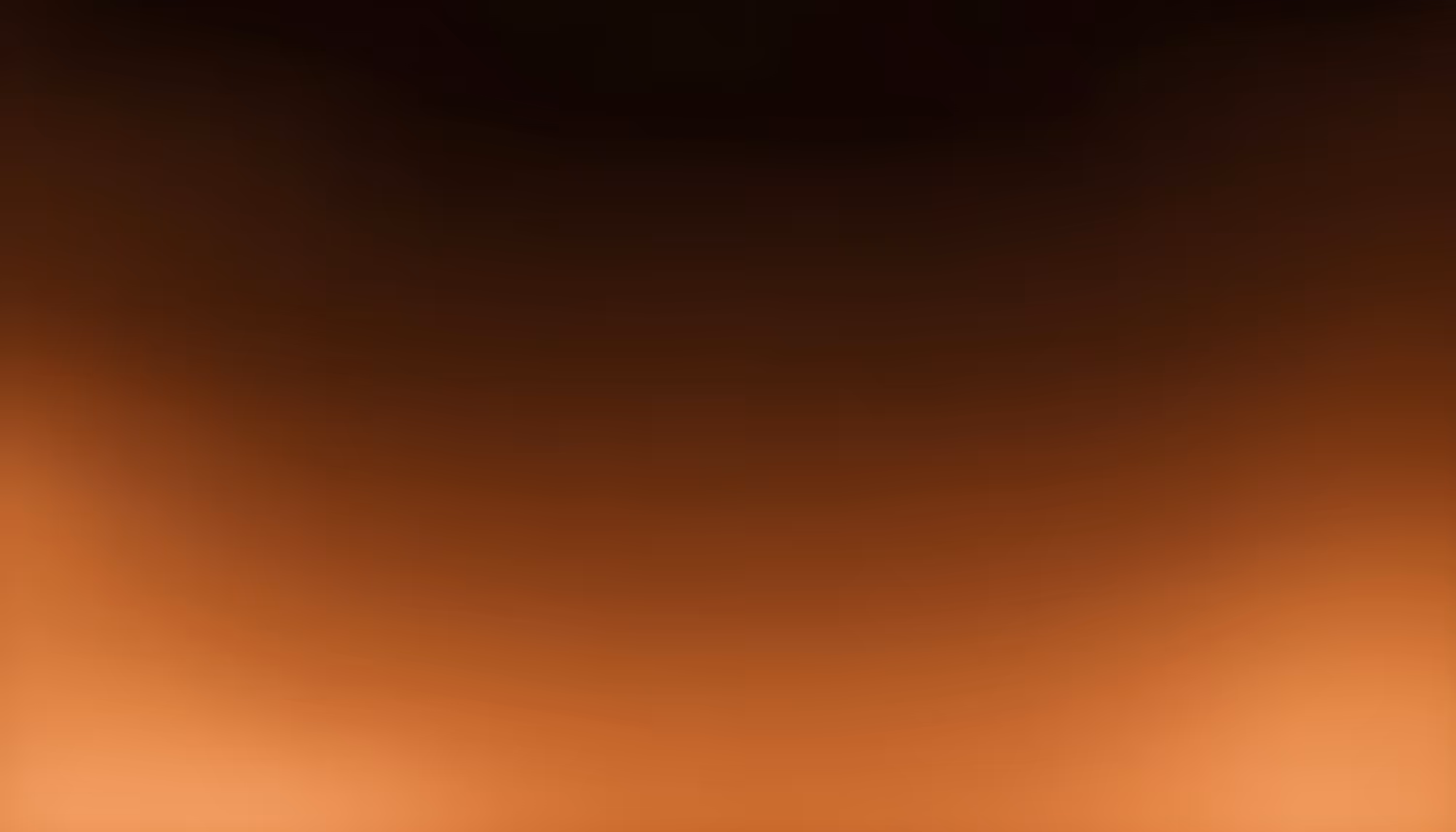 A gradient background transitioning from black at the top to warm orange at the bottom, evoking a glowing ember or twilight atmosphere.