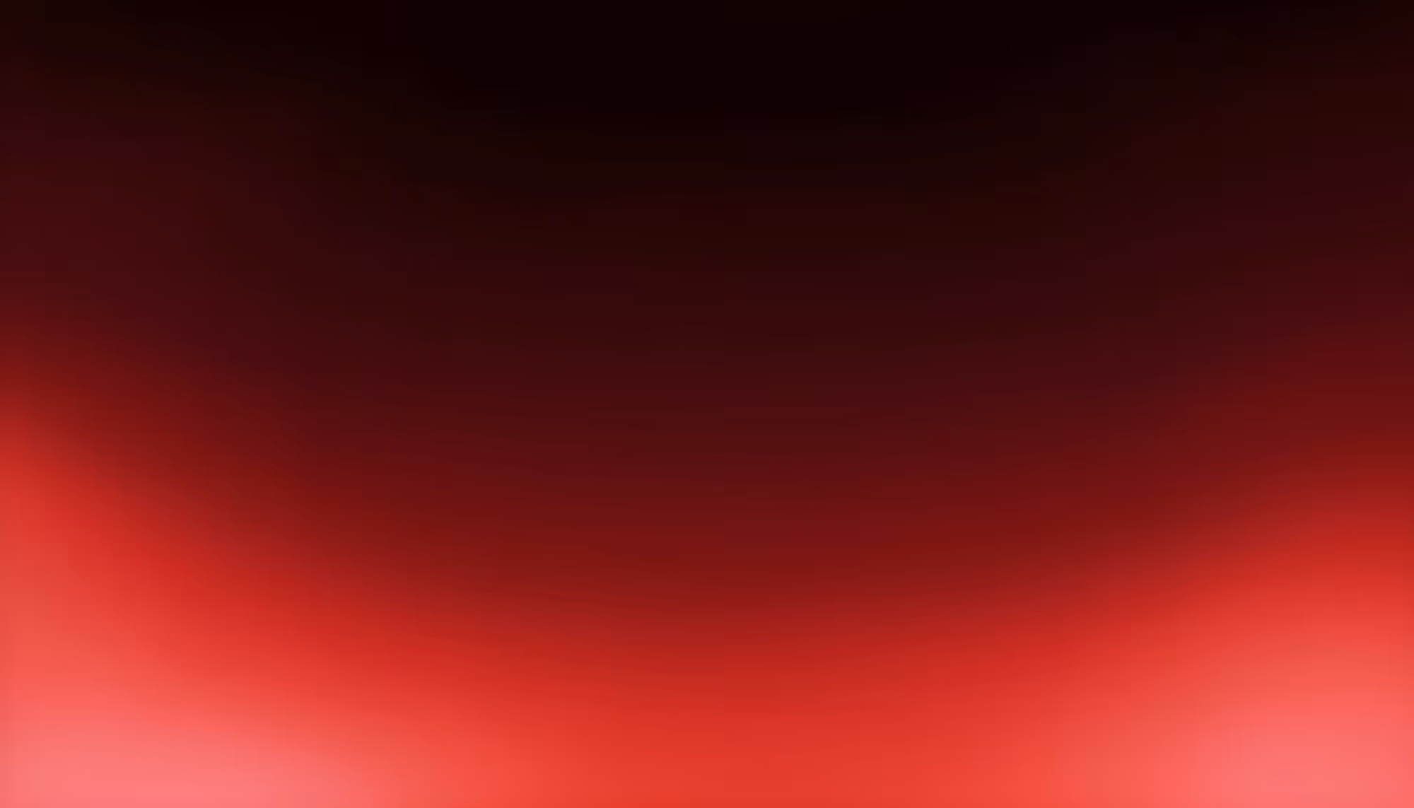 Abstract gradient background transitioning from deep black at the top to vibrant red in the middle, fading to soft pink and light rose at the bottom left corner.