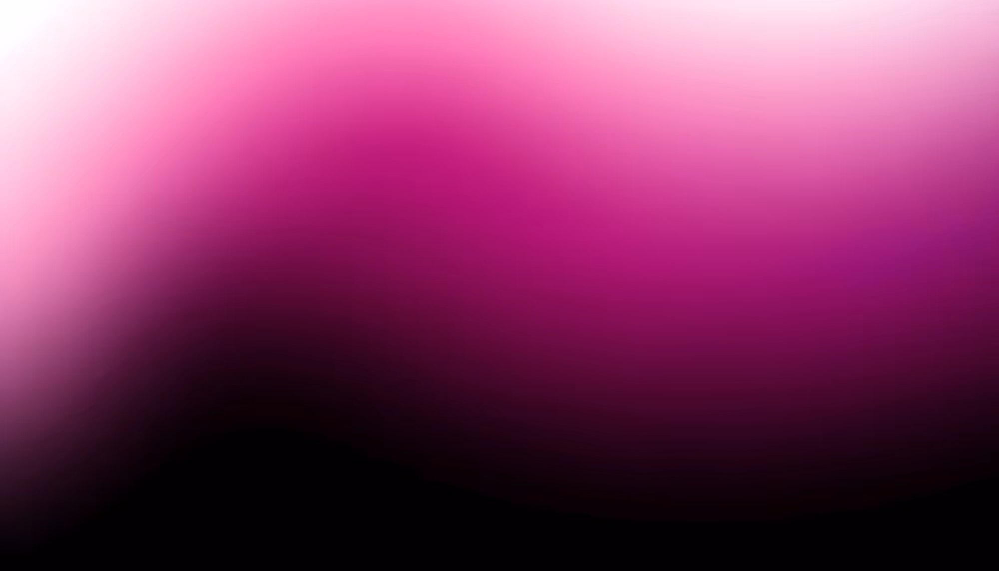 Abstract gradient background transitioning from white and soft pink in the upper left, through vibrant magenta and deep purple in the center, to solid black at the bottom edge.