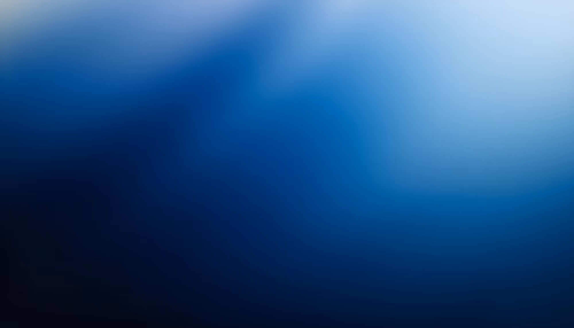Abstract blue gradient background transitioning from deep navy black in the lower left to bright sky blue and soft white in the upper right, with a subtle diagonal light effect across the center.