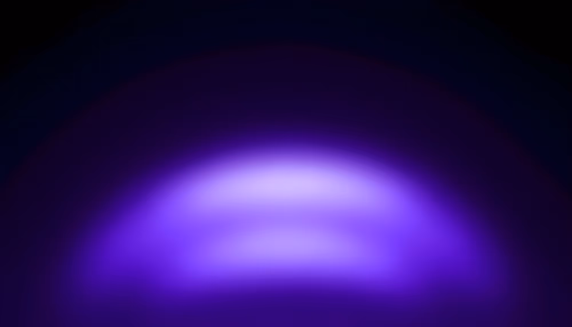 A glowing purple light emanating upward in a dome or arc shape against a dark black background, creating a soft, radiant violet gradient effect.