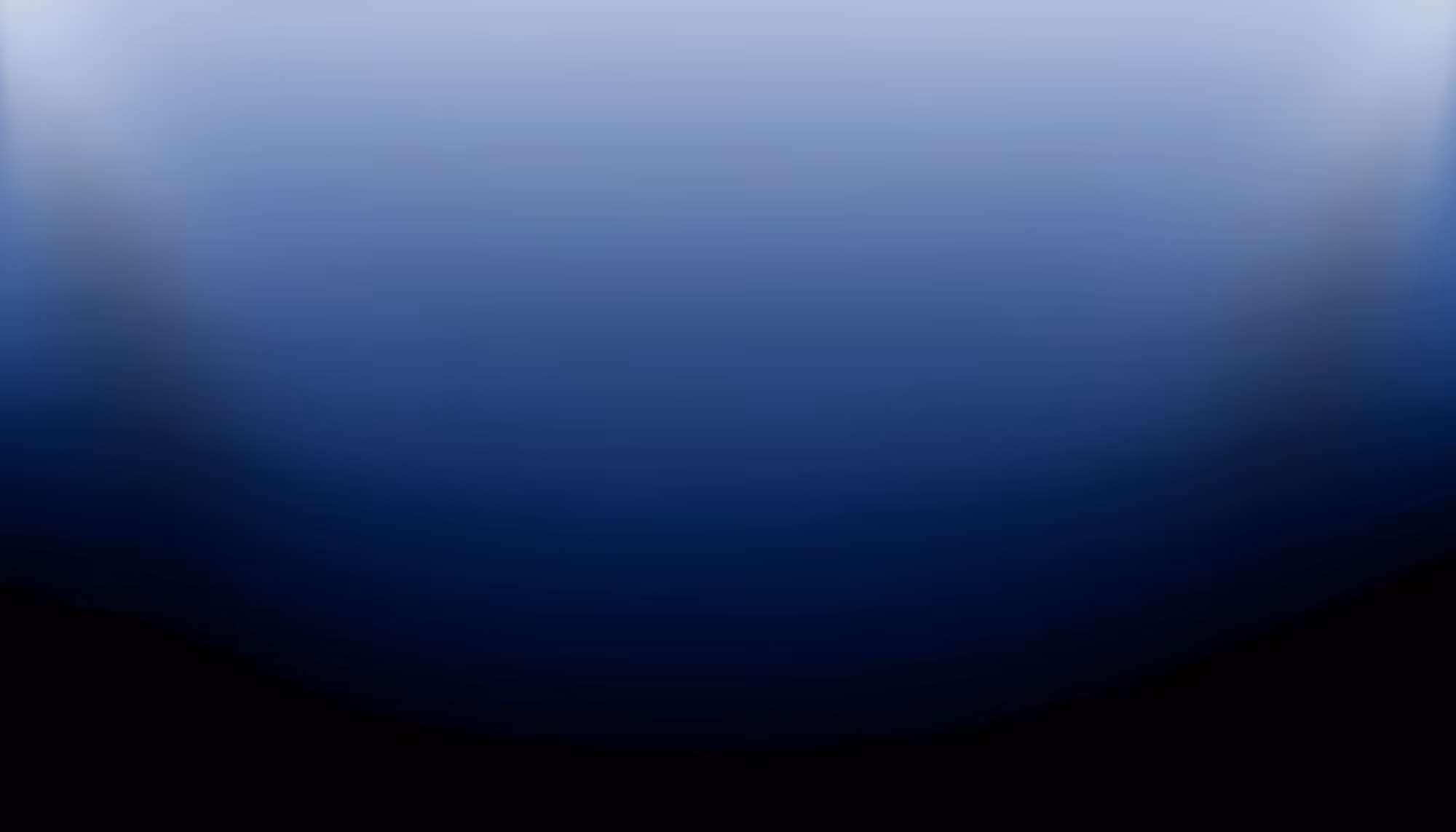 A smooth gradient background transitioning from light steel blue at the top to deep navy blue in the middle and fading to black at the bottom.