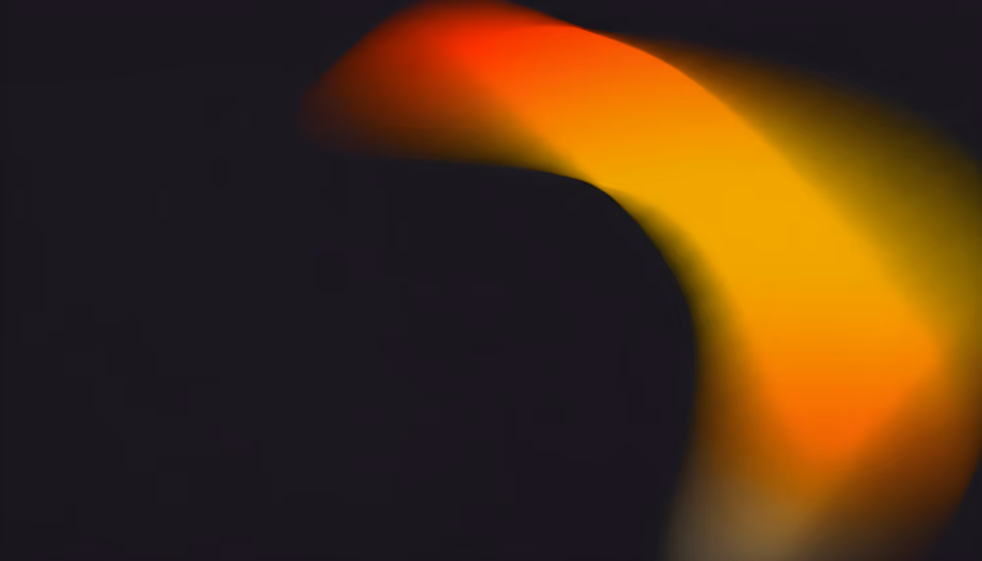 A vibrant, abstract swirl of red, orange, and yellow hues on a dark background, evoking a sense of movement and energy.