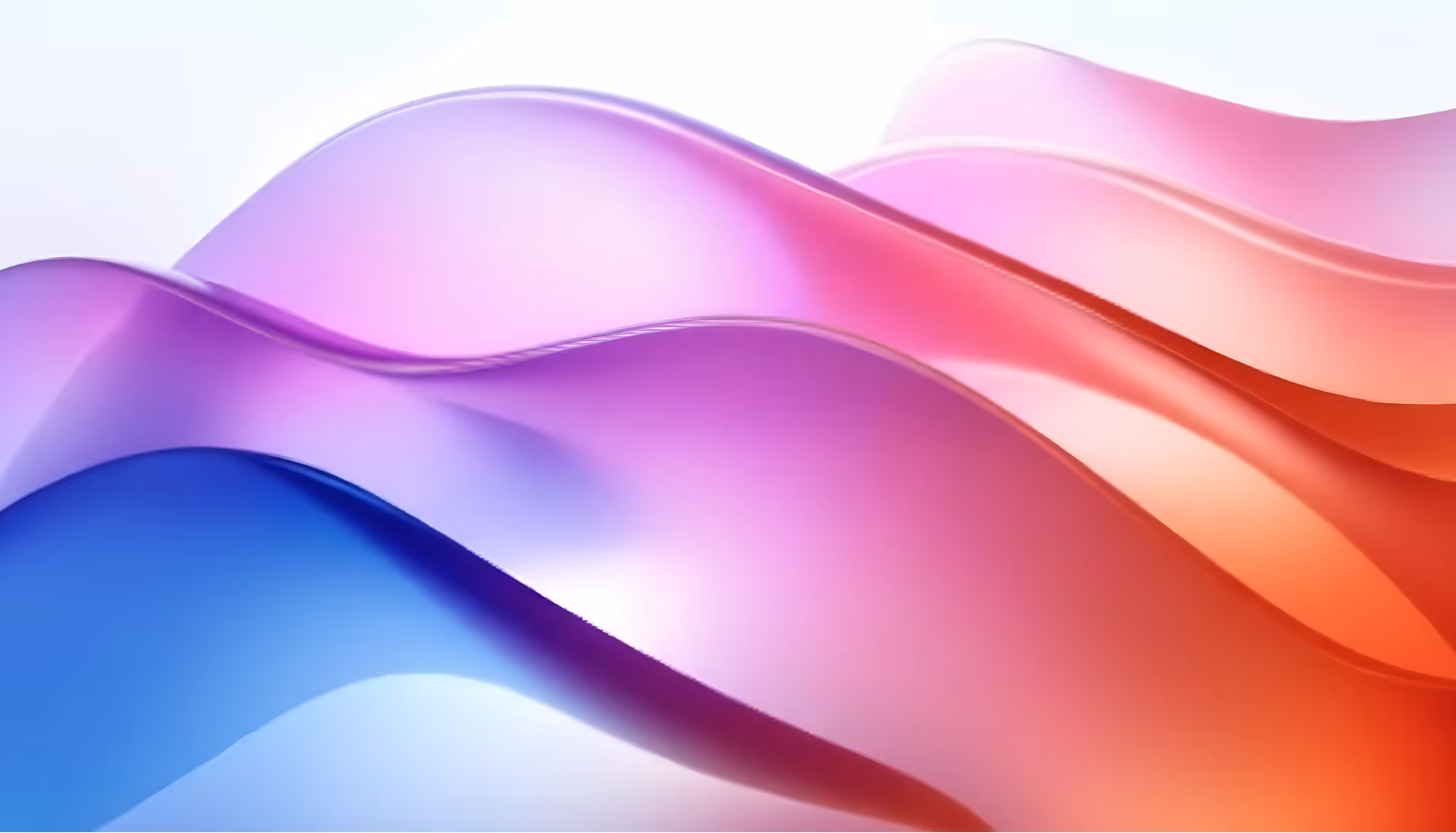 Abstract image featuring flowing waves in shades of purple, pink, and blue. The smooth gradient creates a fluid, serene, and dynamic feel.