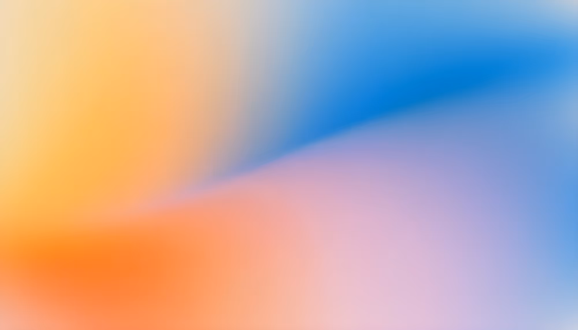 Abstract gradient blending warm orange, pink, and cool blue hues. The soft transitions evoke a calming and serene atmosphere.
