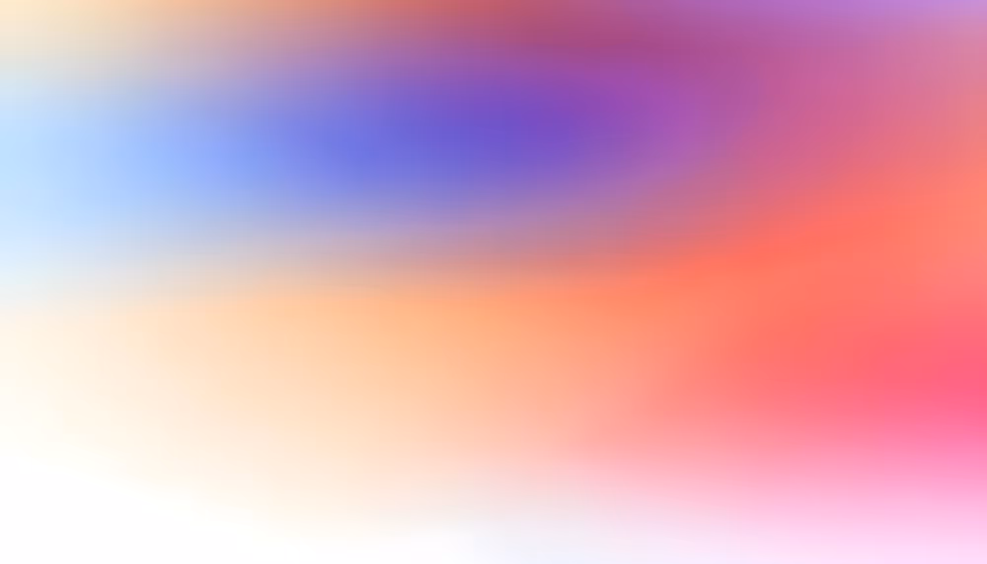 A vibrant abstract gradient with soft transitions between blue, purple, orange, and pink hues. The image conveys a sense of calm and creativity.