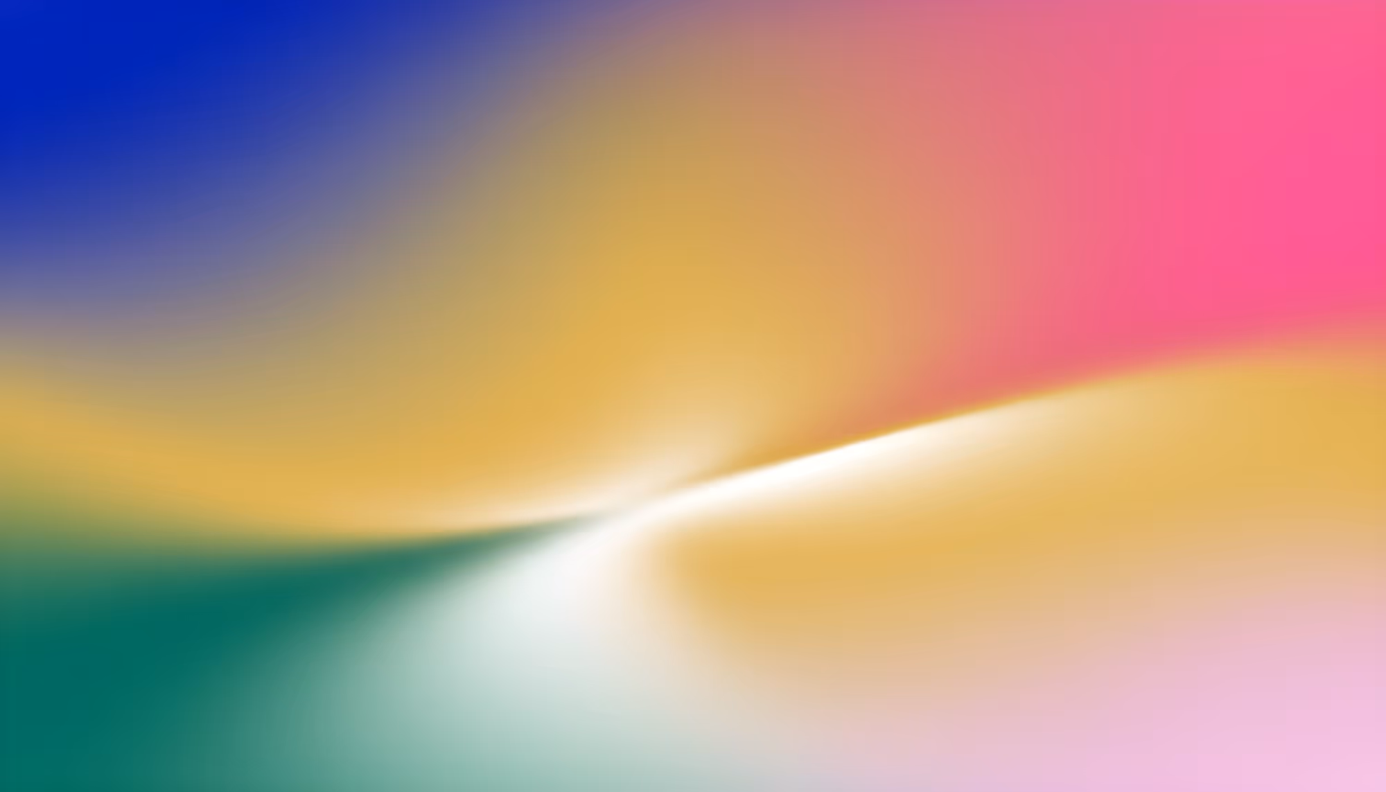 Abstract image with smooth gradients blending from blue to pink, with yellow and green flowing in the center, creating a serene and calming effect.