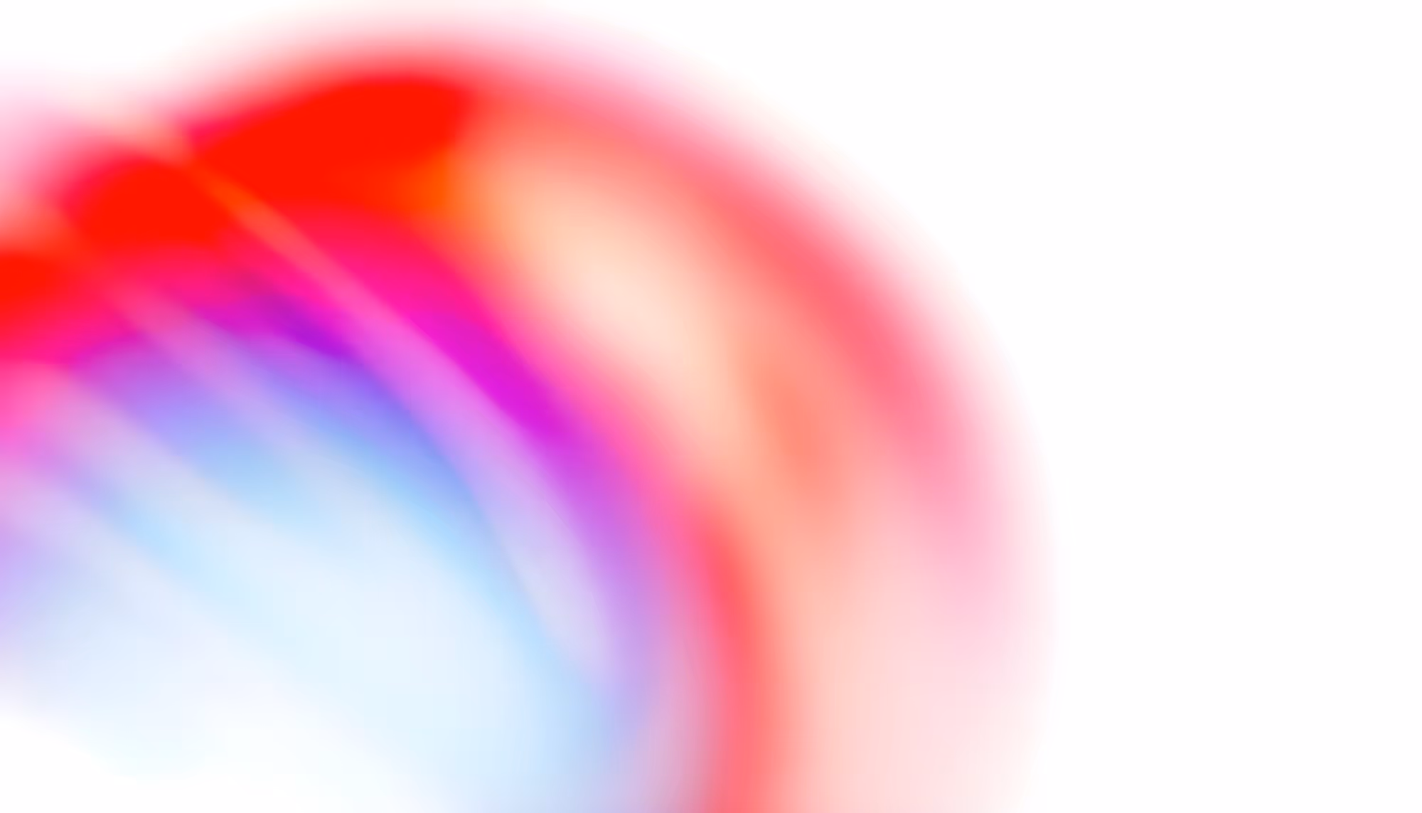 Abstract image with vibrant red, pink, and blue blurred swirls on a white background. The composition conveys a sense of dynamic movement and energy.