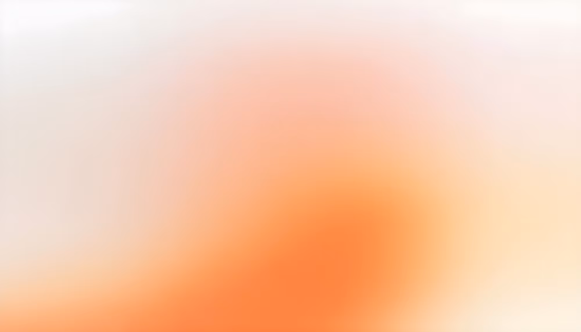 Abstract image with a soft gradient of warm colors, blending from white to orange and peach tones. The effect is soothing and gentle, evoking warmth.