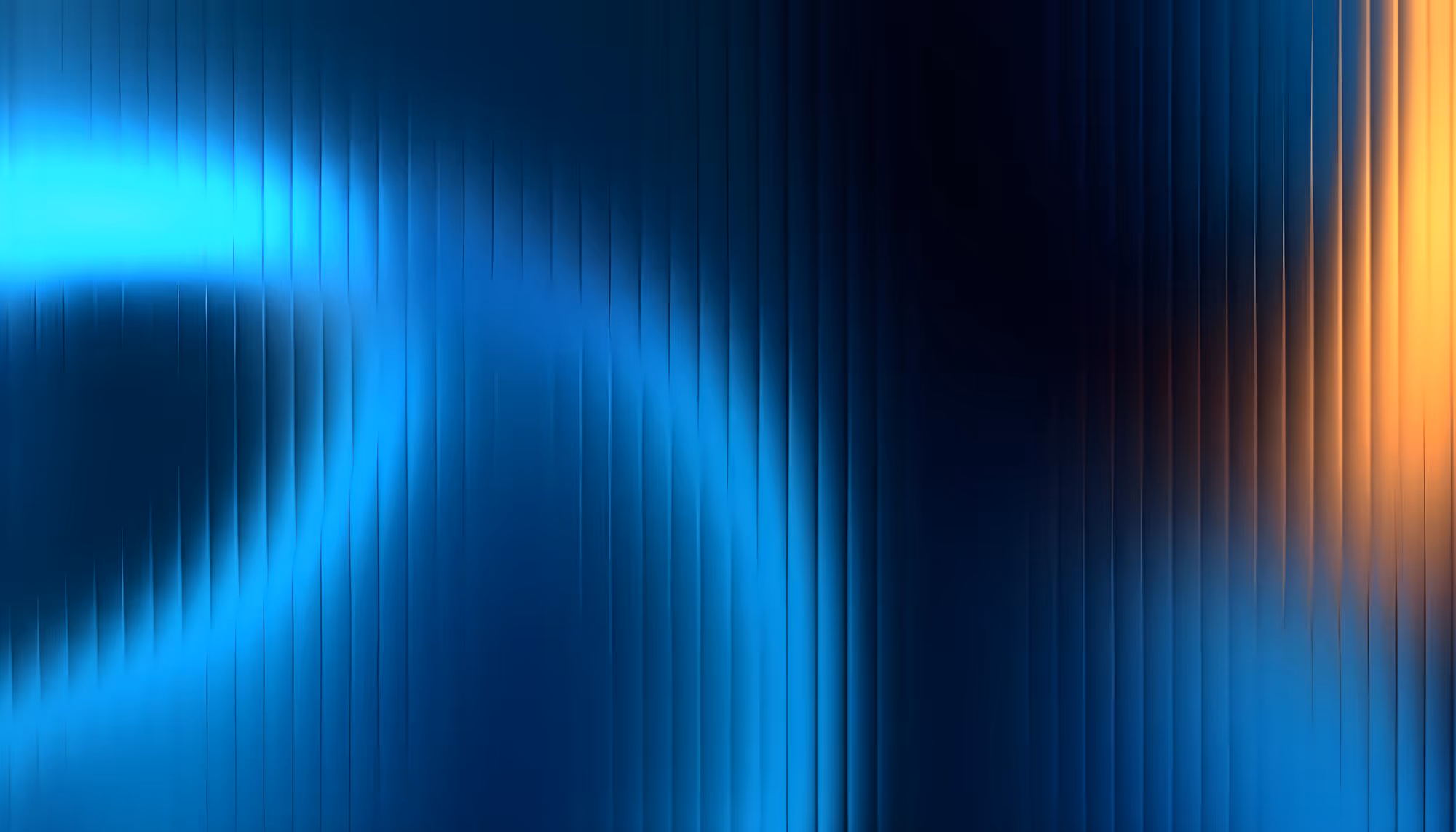 Abstract image with vertical lines, blending blue and orange hues. The smooth gradient and soft curves evoke a calming, futuristic feel.