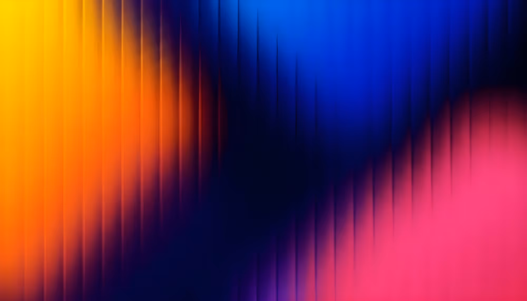 Abstract image featuring gradient stripes in vivid orange, blue, and pink hues, creating a dynamic and vibrant visual effect.
