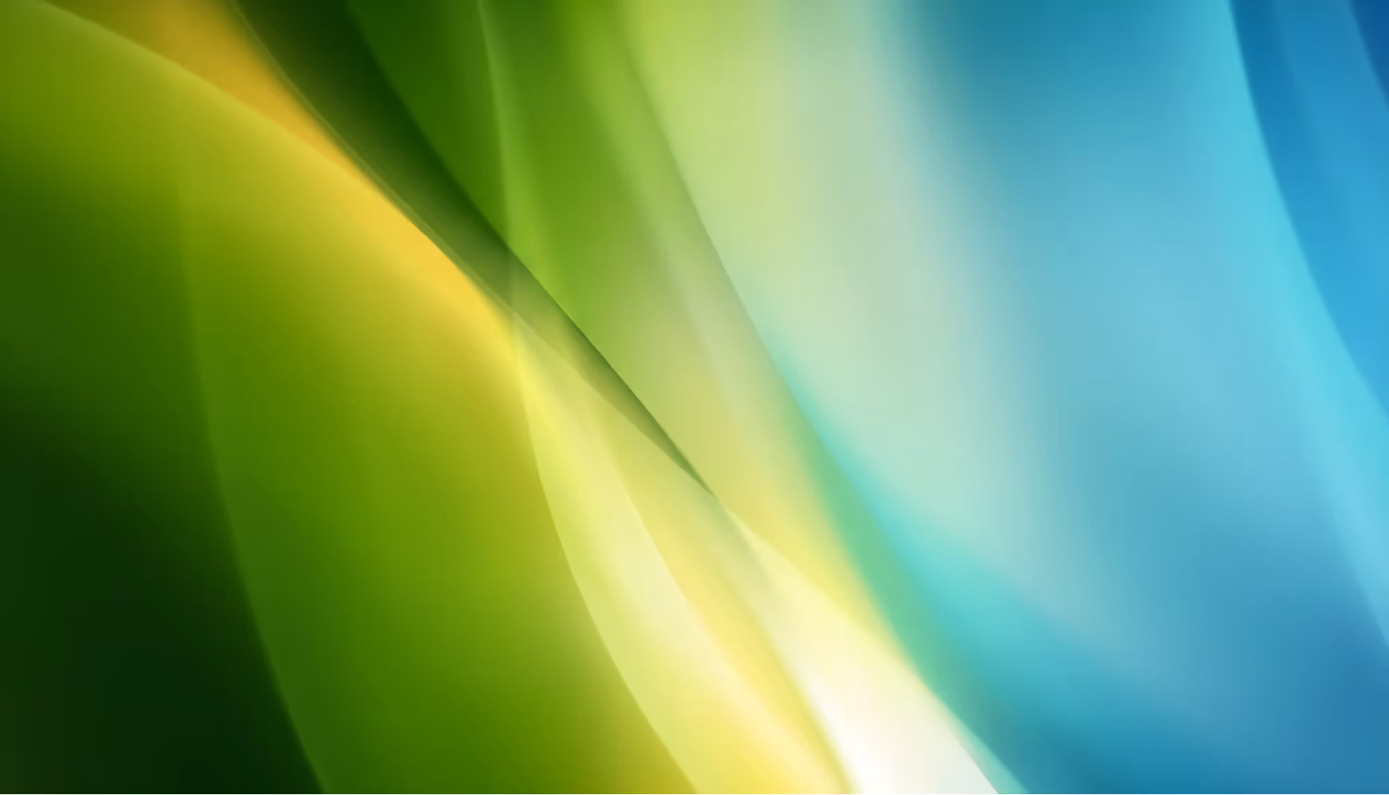 Abstract image featuring smooth, flowing gradients of green, blue, and hints of yellow. The blend creates a serene, tranquil atmosphere.
