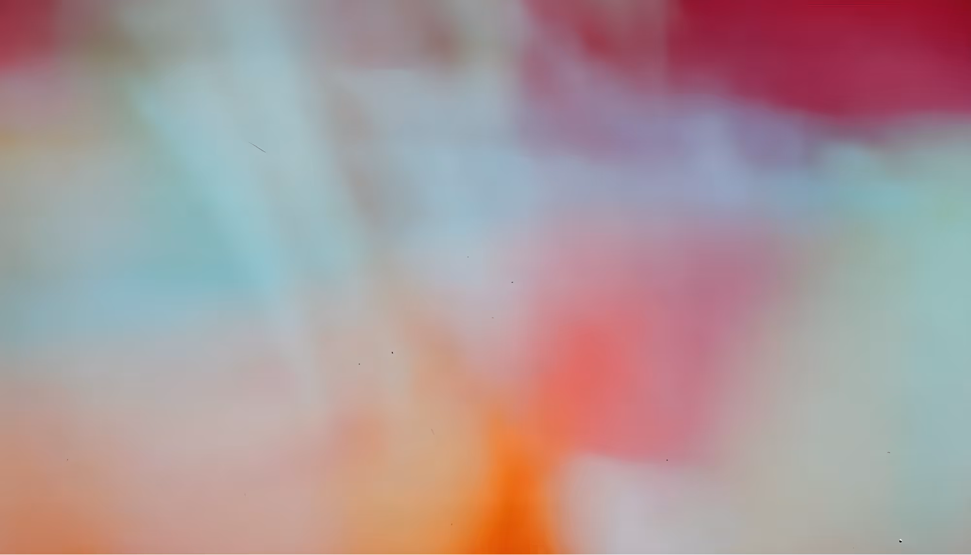 Abstract image with soft, blurred gradients of pink, red, and orange blending into light blue and white tones. The colors create a dreamy, calming atmosphere.