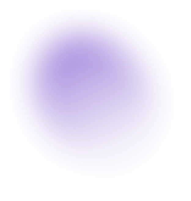 Soft-edged purple glowing ellipse with a gradient effect on a transparent background.
