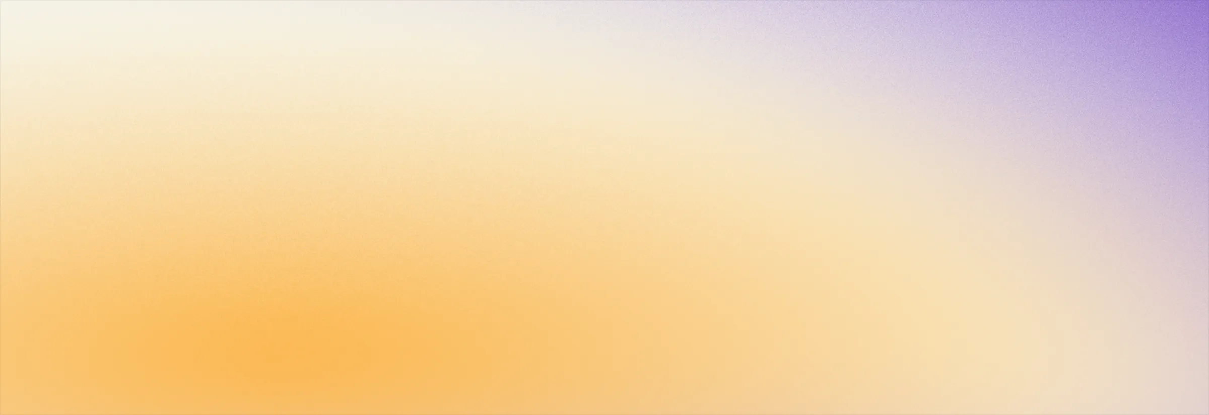 Gradient background fading from peach-orange at bottom left to lavender purple at top right.