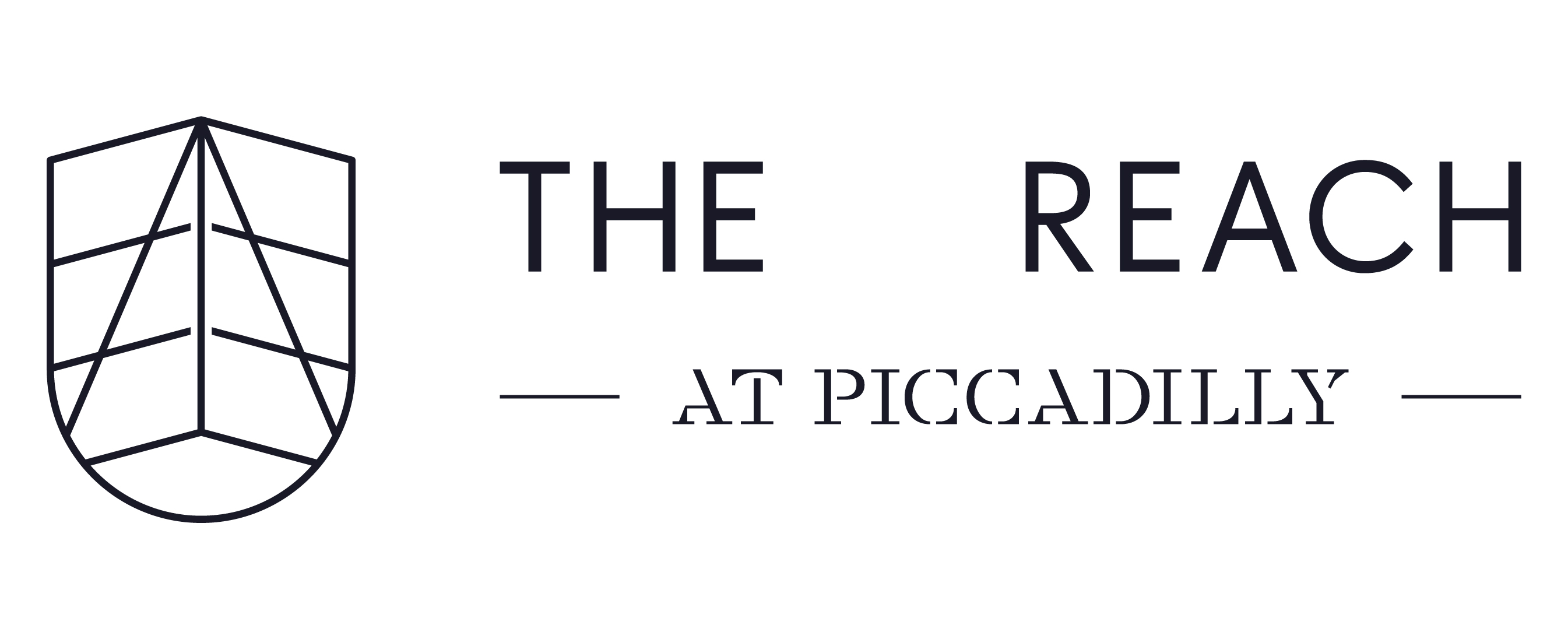 Logo showing the words THE REACH at Piccadilly with a geometric building-shaped icon on the left.
