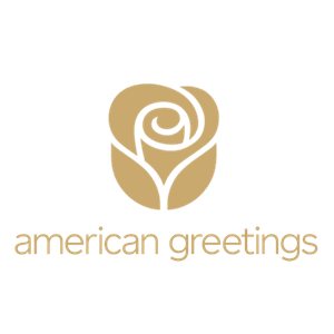 American Greetings logo with stylized rose icon above the text.
