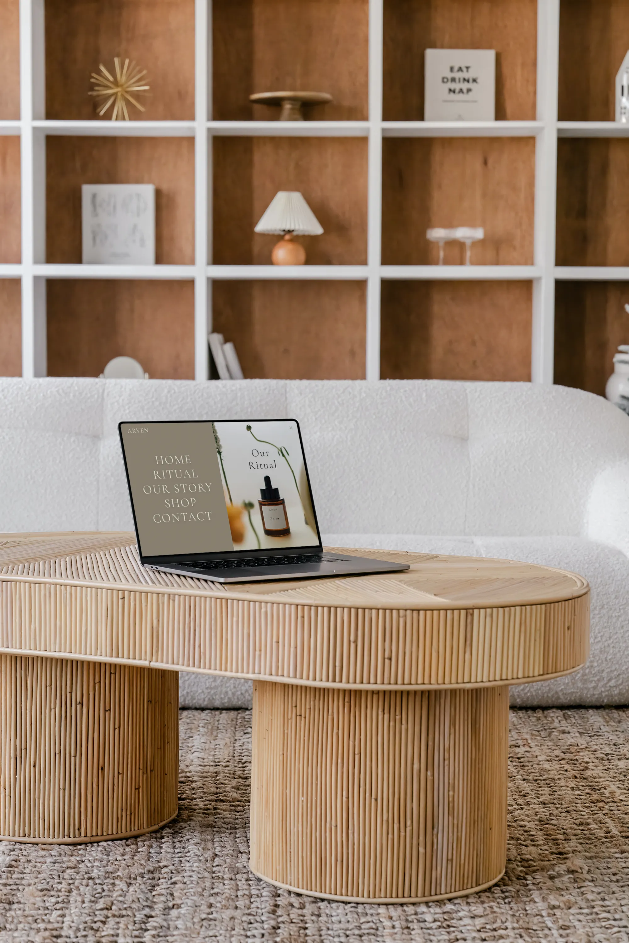 Webdesign für Naturkosmetik Marke Arven, gestaltet von SYNESTES München