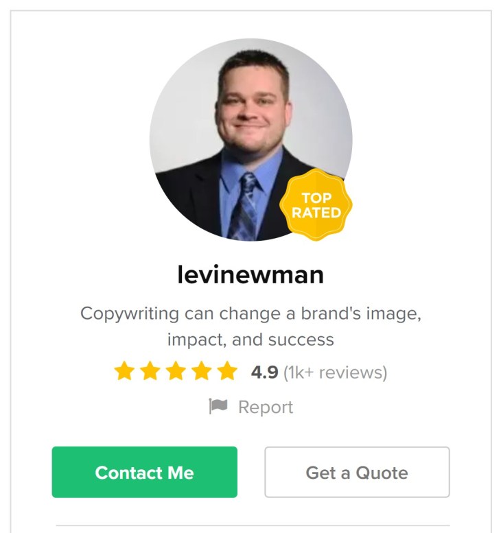 levinewman - Fiverr sellers who make 6 figures a year